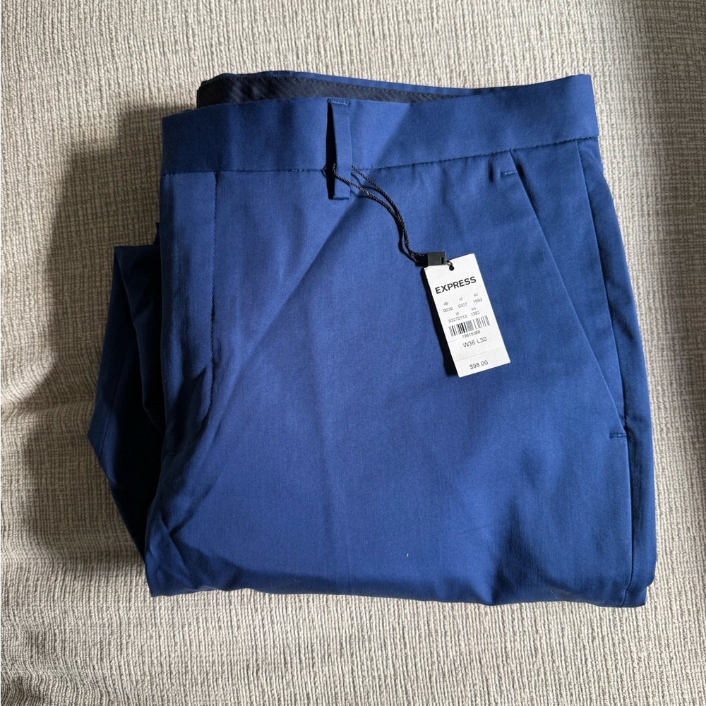 Express Blue Chinos Flat Front Professional